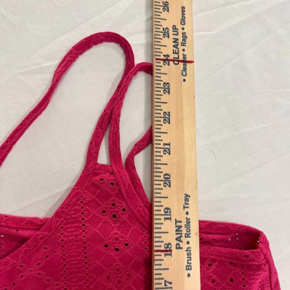 3/$20 Bundle •Pink Eyelet Tank Top Spaghetti Strap Sleeveless Summer Blouse Med - Picture 8 of 8